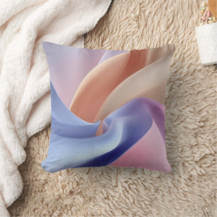 Cojín Decorativo Flujo de tela pastel abstracta con curvas suaves