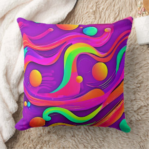 Cojín Decorativo Flujo del arco iris: diversión abstracta