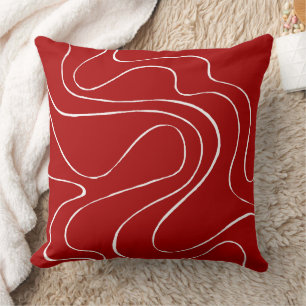 Cojín Decorativo Flujo y reflujo 2 en rojo y blanco