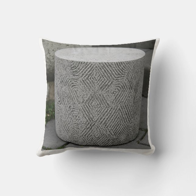 Cojín Decorativo Fluted Concrete Cylinder Texture Print | Ribbed  (Reverso)