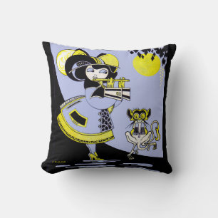 Cojín Decorativo Flutista y el mono