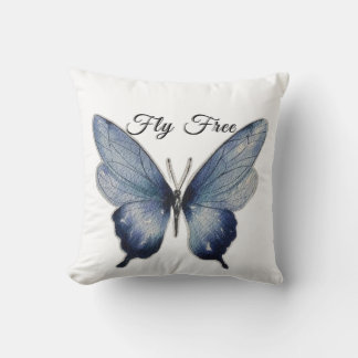 Cojín Decorativo Fly Free – Blue Butterfly Art Design