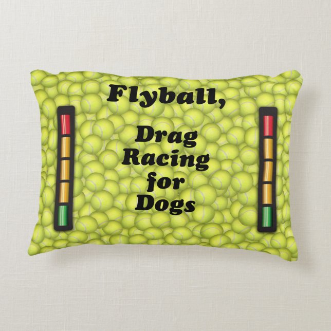 Cojín Decorativo ¡Flyball es Carreras de fricción para los perros! (Reverso)