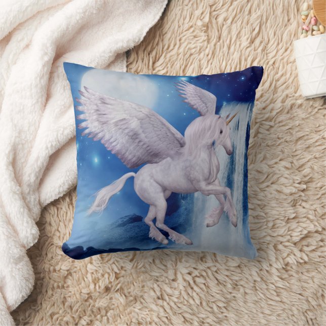 Cojín Decorativo Flying Unicorn Fantasy Art (Manta)