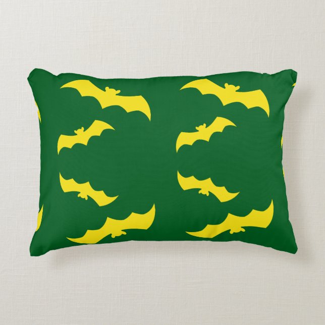 Cojín Decorativo Flying Yellow Halloween Bats (Anverso)