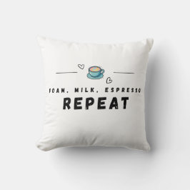 Cojín Decorativo Foam Milk Espresso Repeat Coffee 