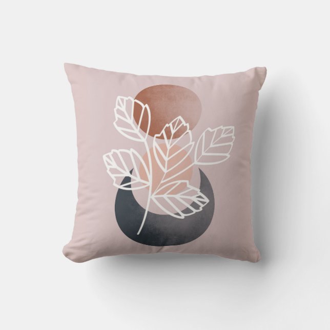 Cojín Decorativo Foliage blanco Círculos de Zen Ilustracion botánic (Anverso)