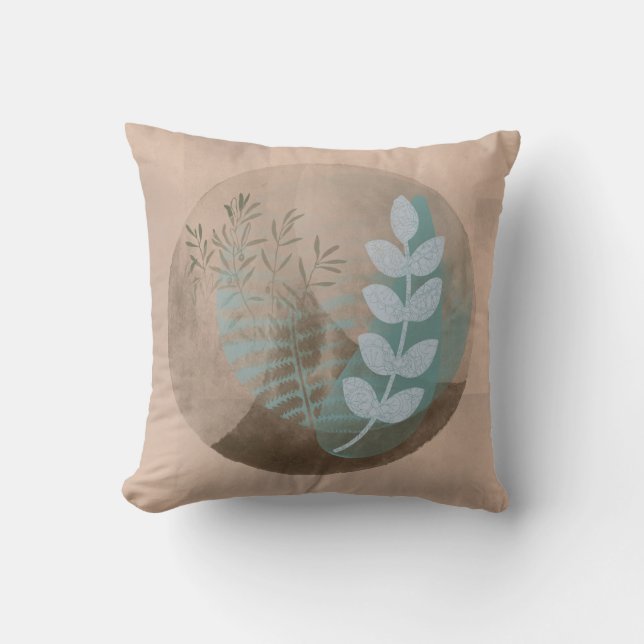Cojín Decorativo Foliage de estilo bohemio moderno (Anverso)