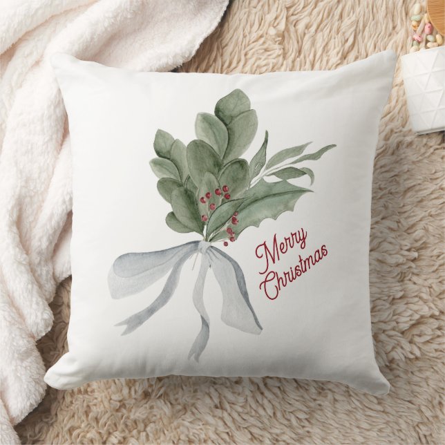 Cojín Decorativo Foliage de Navidades de acuarela (Manta)