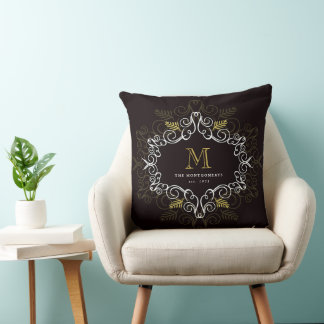 Cojín Decorativo Foliage Festiage Art Deco Monograma Vintage