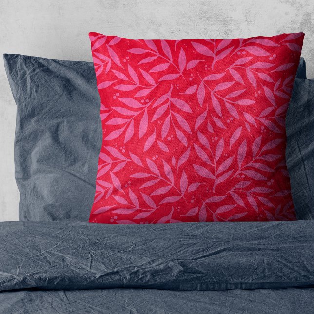 Cojín decorativo follaje rosa y rojo (Subido por el creador)