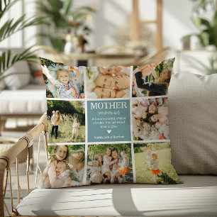 Cojín Decorativo Folleto de fotos de definición de madre divertida