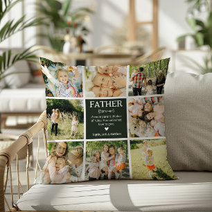 Cojín Decorativo Folleto de fotos de definición de padre divertido