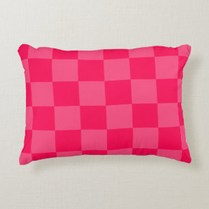 Cojín Decorativo Fondo a cuadros rosa