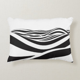 Cojín Decorativo Fondo abstracto de las olas. Ilusión óptica 3D-