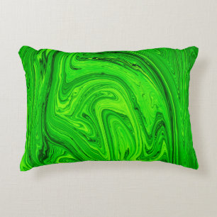 Cojín Decorativo Fondo abstracto de pintura al óleo verde. Grado de