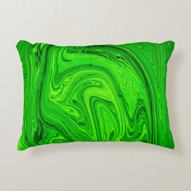 Cojín Decorativo Fondo abstracto de pintura al óleo verde. Grado de (Anverso)