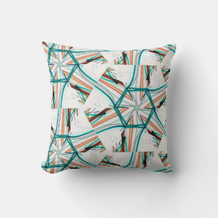 Cojín Decorativo Fondo abstracto fractal. Efectos digitales. Fútbol