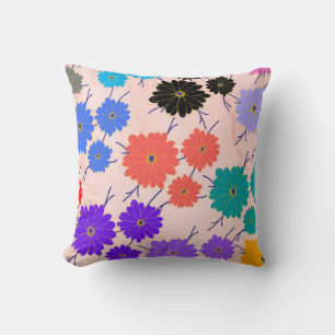 Cojín Decorativo Fondo acuático abstracto con diseño de flores