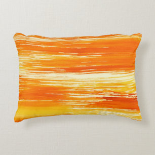 Cojín Decorativo Fondo amarillo abstracto de la acuarela