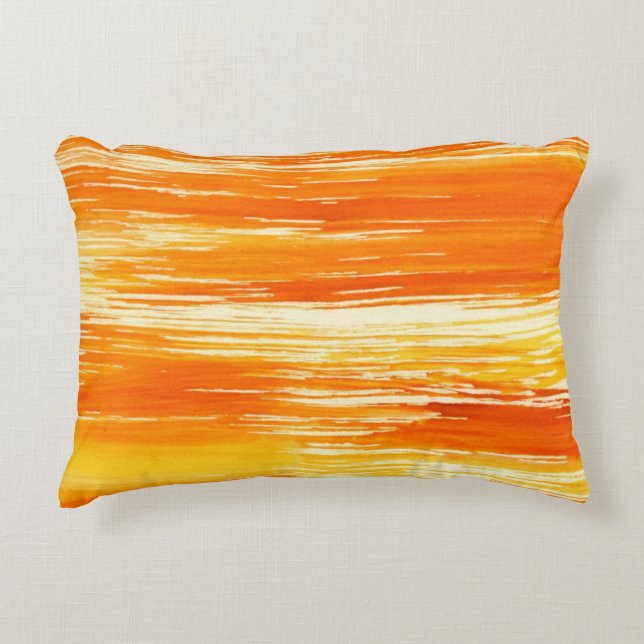 Cojín Decorativo Fondo amarillo abstracto de la acuarela (Anverso)
