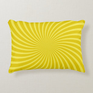 Cojín Decorativo Fondo amarillo de arte pop, iluminación de rayos c