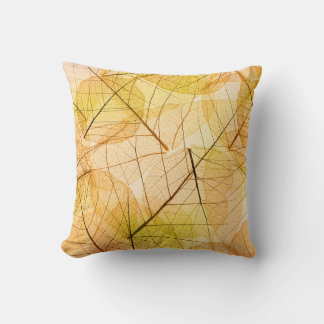 Cojín Decorativo Fondo amarillo y naranja de hojas otoñales - trans