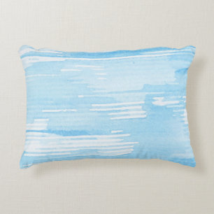 Cojín Decorativo Fondo azul abstracto de la acuarela, textura. 2