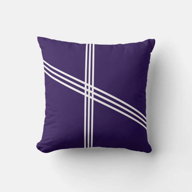 Cojín Decorativo Fondo azul con líneas blancas (Anverso)