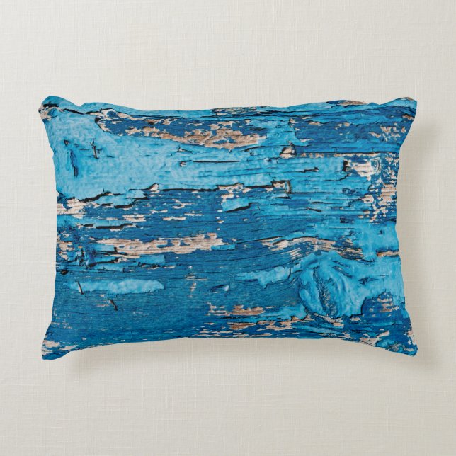 Cojín Decorativo Fondo azul de madera  (Anverso)