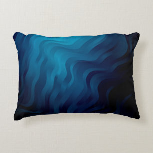 Cojín Decorativo Fondo azul oscuro con líneas. Ilustración colorida