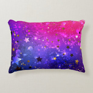 Cojín Decorativo Fondo azul rosa brillante