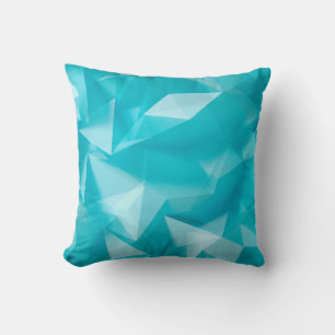 Cojín Decorativo Fondo azul turquesa con cristales, triángulo