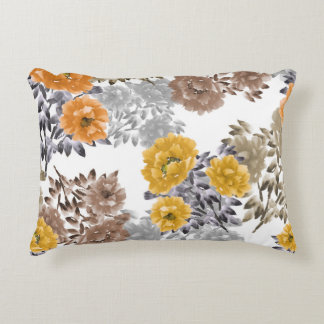 Cojín Decorativo Fondo blanco de color de agua floral de Peony