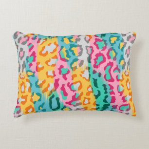 Cojín Decorativo Fondo colorido de piel de animal leopardo abstract