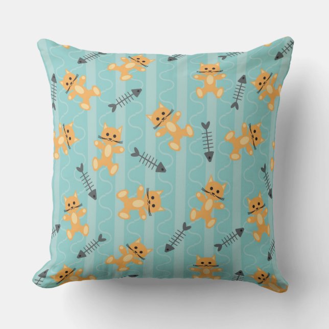 Cojín Decorativo fondo con los gatos (Anverso)