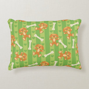 Cojín Decorativo fondo con los perros y los huesos