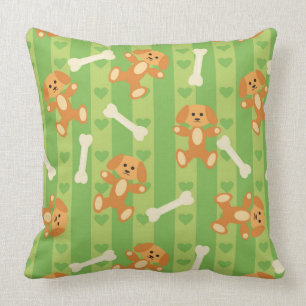 Cojín Decorativo fondo con los perros y los huesos