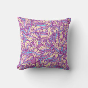 Cojín Decorativo Fondo con ondas de doodle abstractas