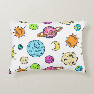 Cojín Decorativo Fondo cósmico de Doodles espaciales