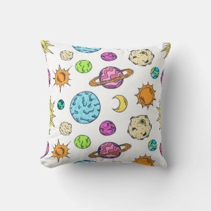 Cojín Decorativo Fondo cósmico de Doodles espaciales