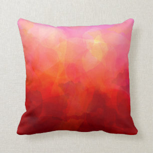 Cojín Decorativo Fondo de acuarela naranja rojo profundo amarillo