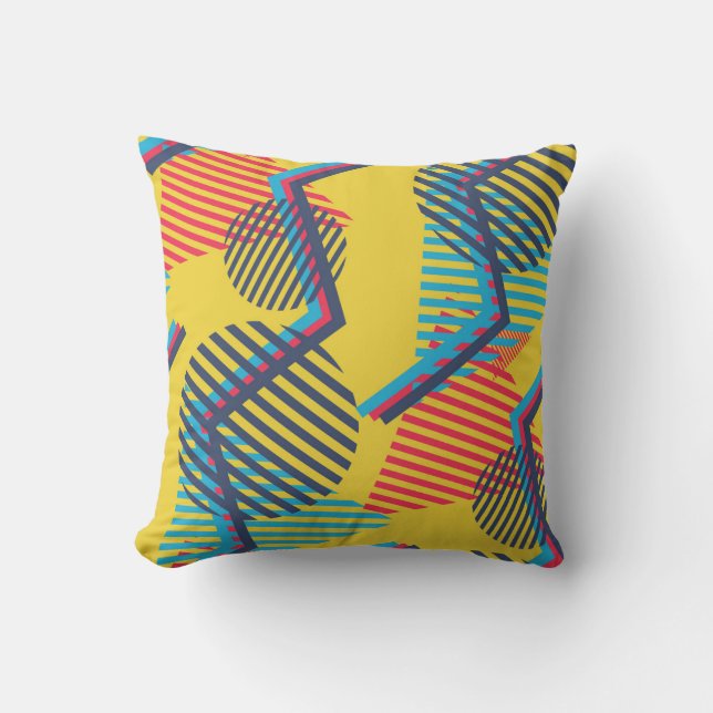 Cojín Decorativo Fondo de arte pop, textura geométrica abstracta. (Anverso)