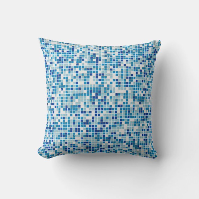Cojín Decorativo Fondo de azulejos azules (Anverso)