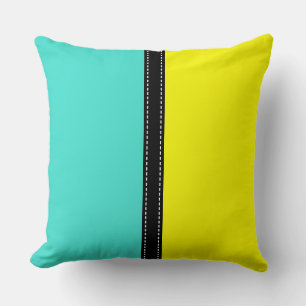 Cojín Decorativo Fondo de color amarillo y turquesa