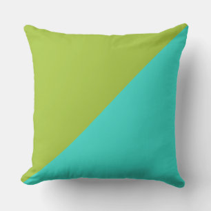 Cojín Decorativo Fondo de color sólido azul turquesa y verde andríi