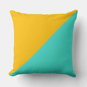 Cojín Decorativo Fondo de color turquesa y amarillo