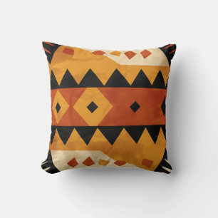 Cojín Decorativo Fondo de diseño africano en castaño y negro