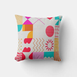 Cojín Decorativo Fondo de diseño con formas sencillas. Geo colorido
