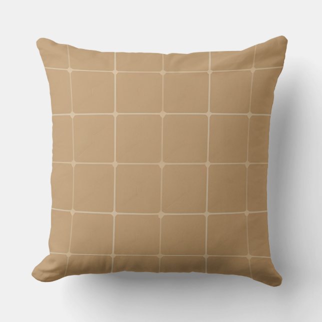 Cojín Decorativo Fondo de diseño de mosaico geométrico Beige (Anverso)